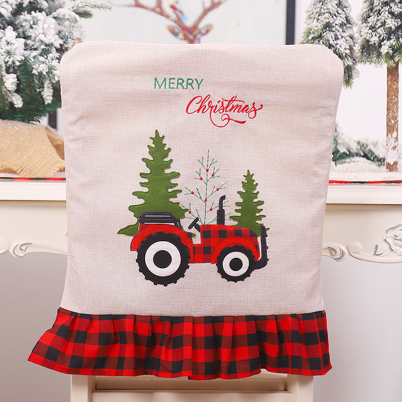 Christmas Embroidery Chair Cover