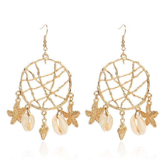 Shell Circle Dreamcatcher Earrings