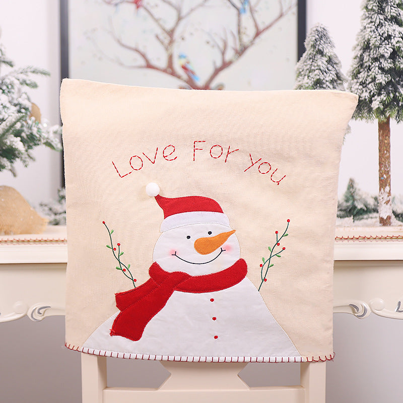 Christmas Embroidery Chair Cover