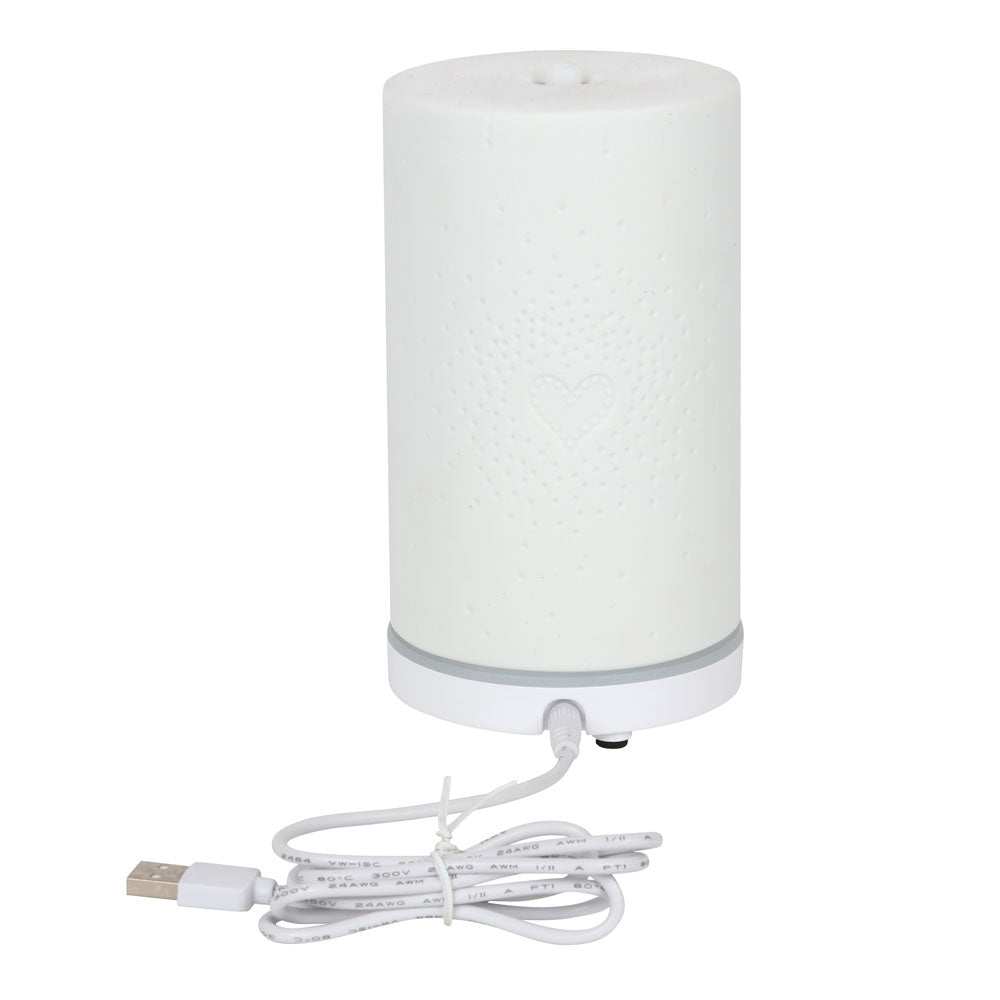 White Ceramic Heart Scatter Electric Aroma Diffuser