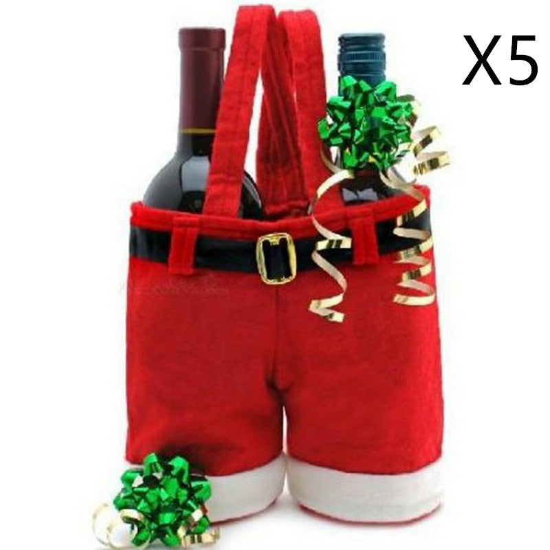 New Wool Fabric Merry Christmas Gifts Santa Pants Style Christmas Candy Gift Bag